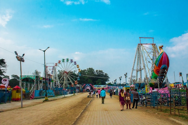 Happy family enjoying rides at Hopi Hari amusement park with vibrant colors and joyful expressions.