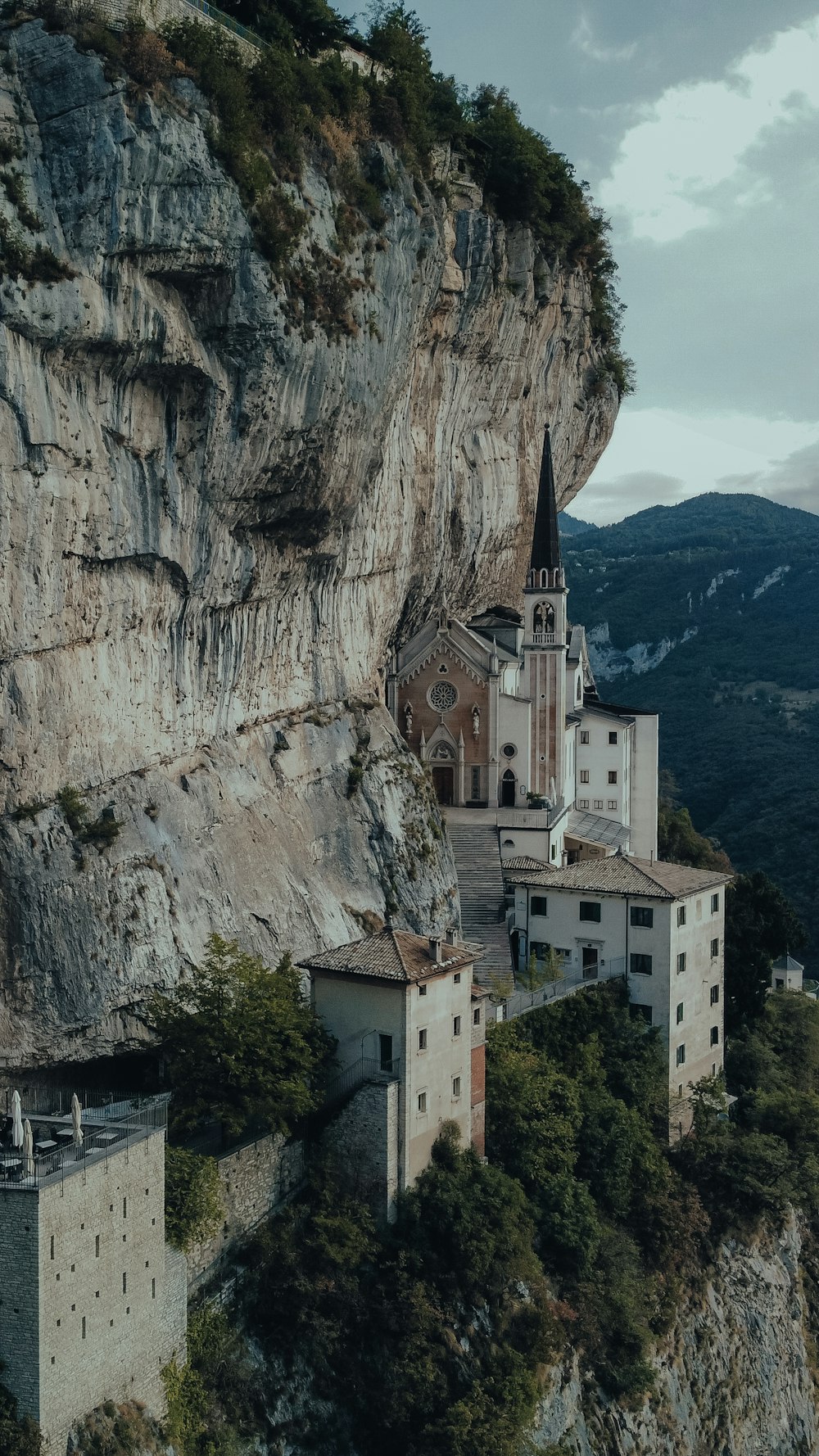 a building on a cliff