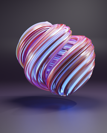 a colorful ball with a black background