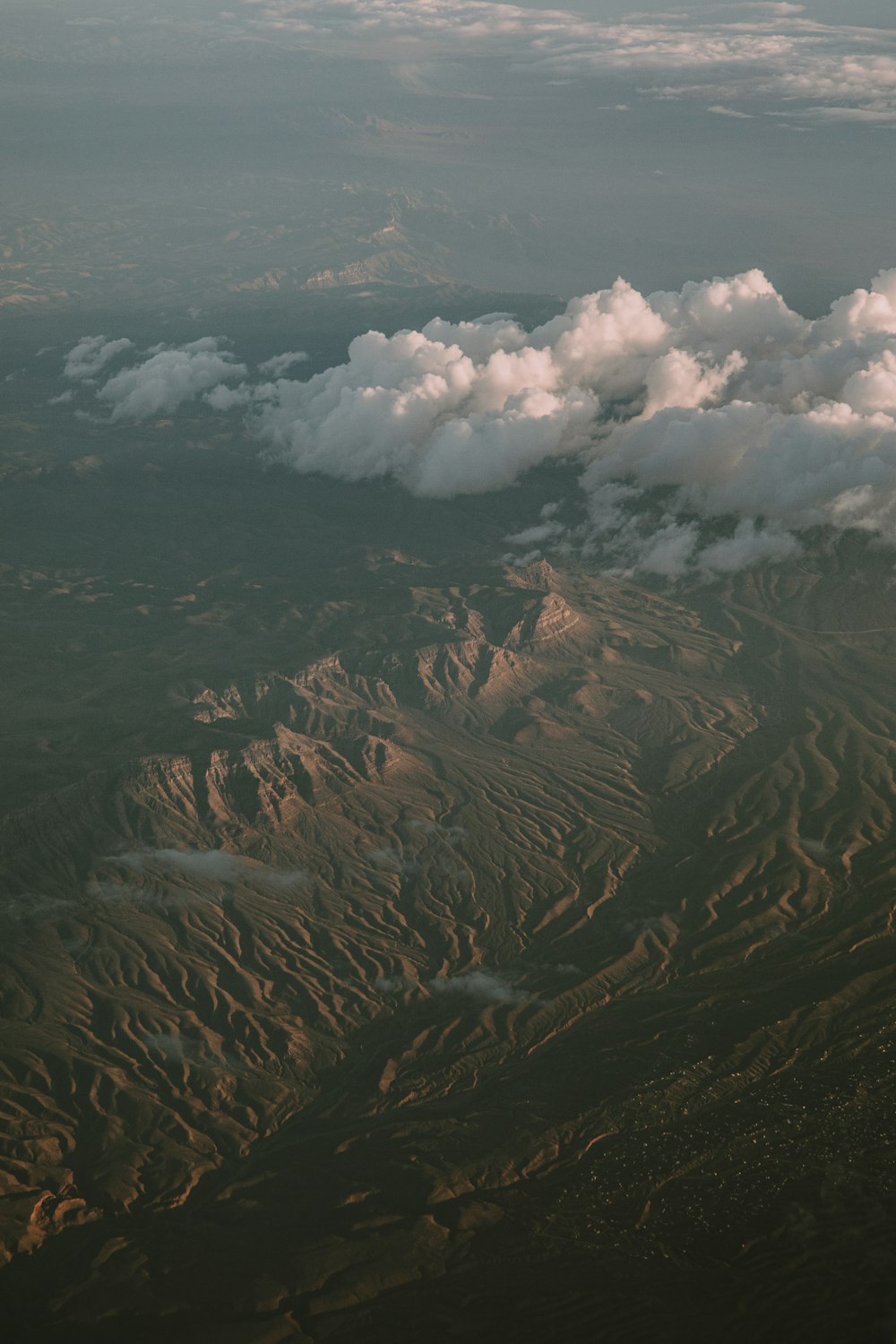 aerial view of a mountain range