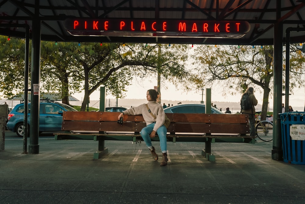 a person sitting on a bench