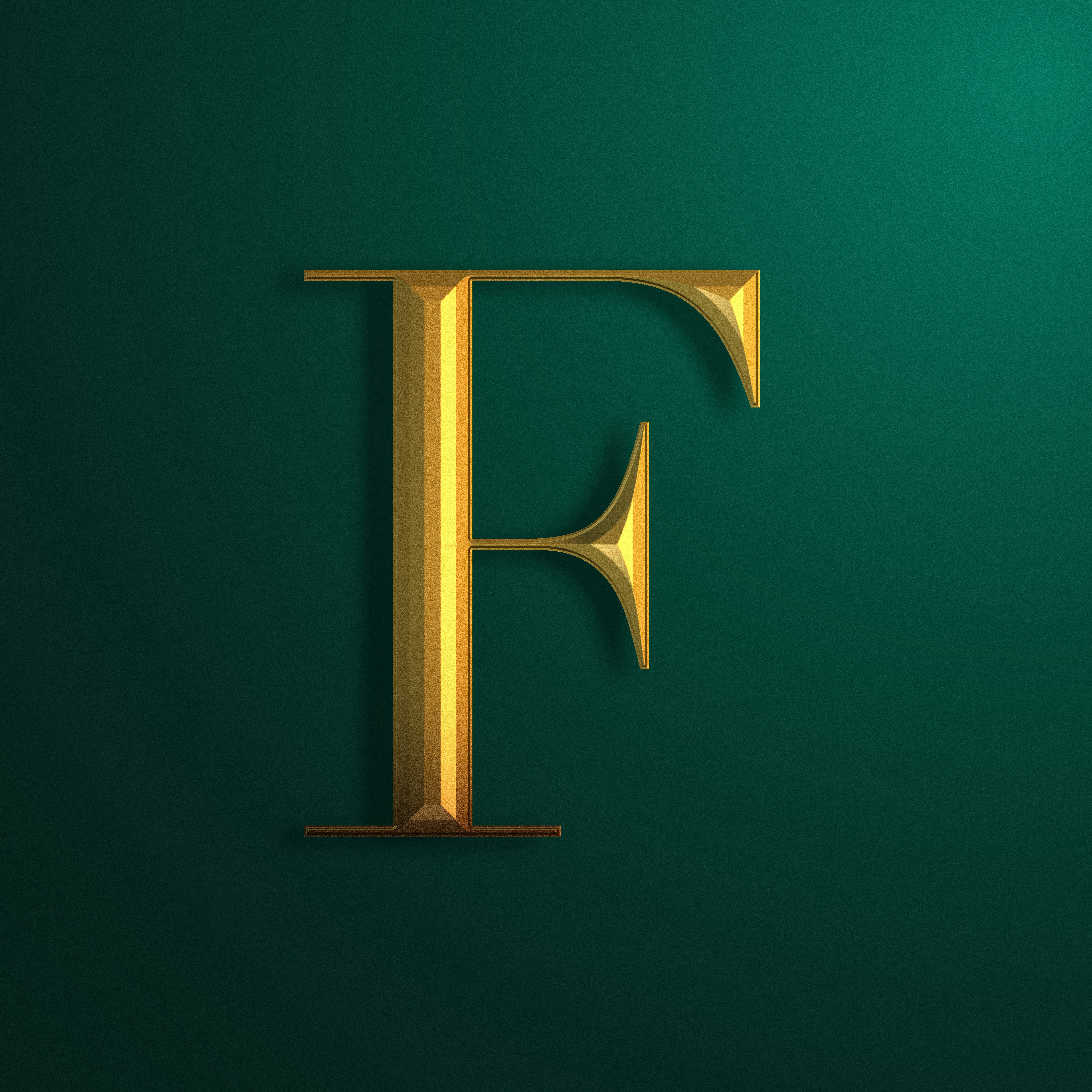 3D Rendered Golden Texture Letter series