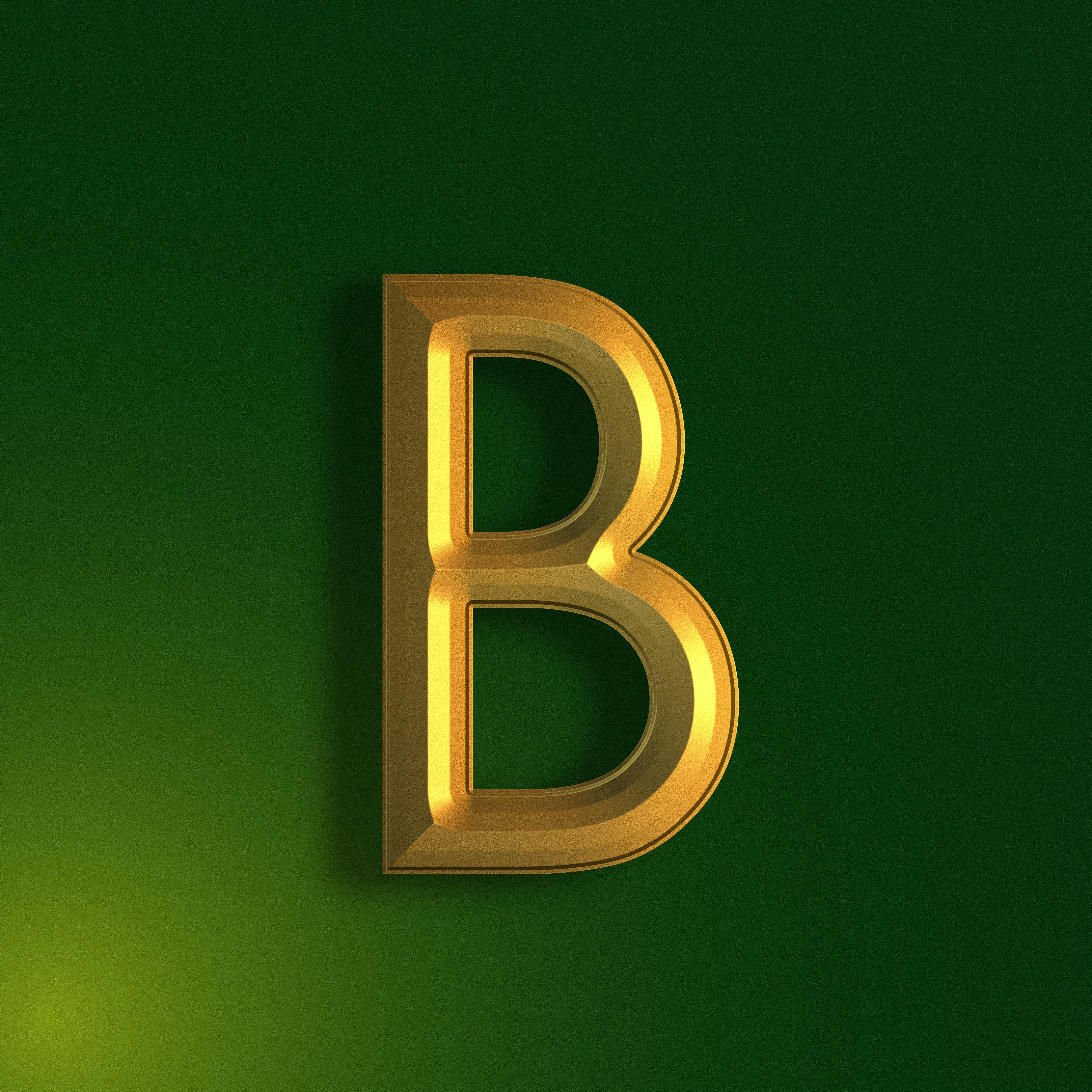 3D Rendered Golden Texture Letter series