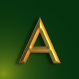 a gold star with a green background