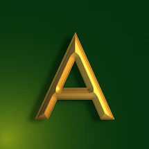 a gold star with a green background