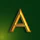 a gold star with a green background