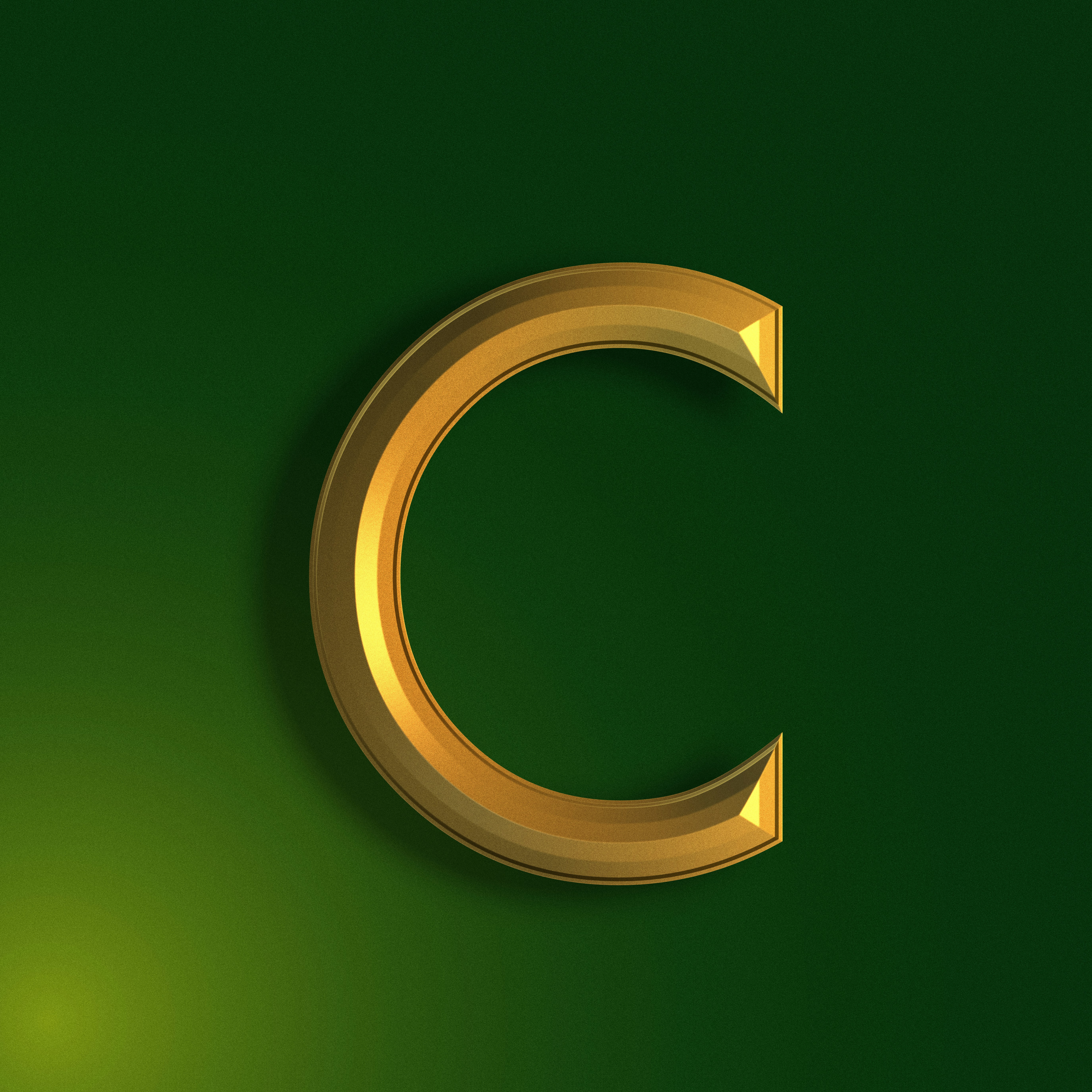 3D Rendered Golden Texture Letter series