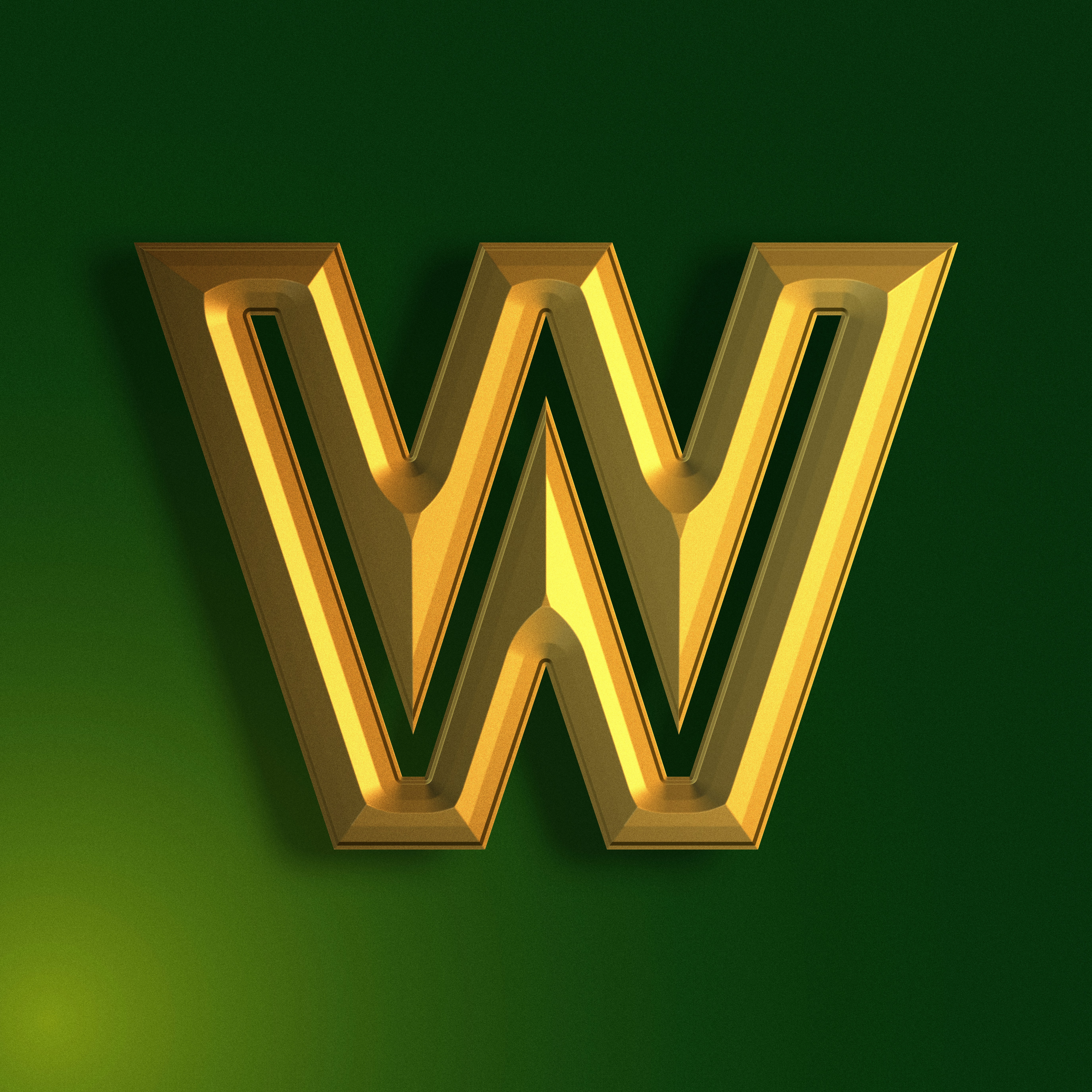 3D Rendered Golden Texture Letter series