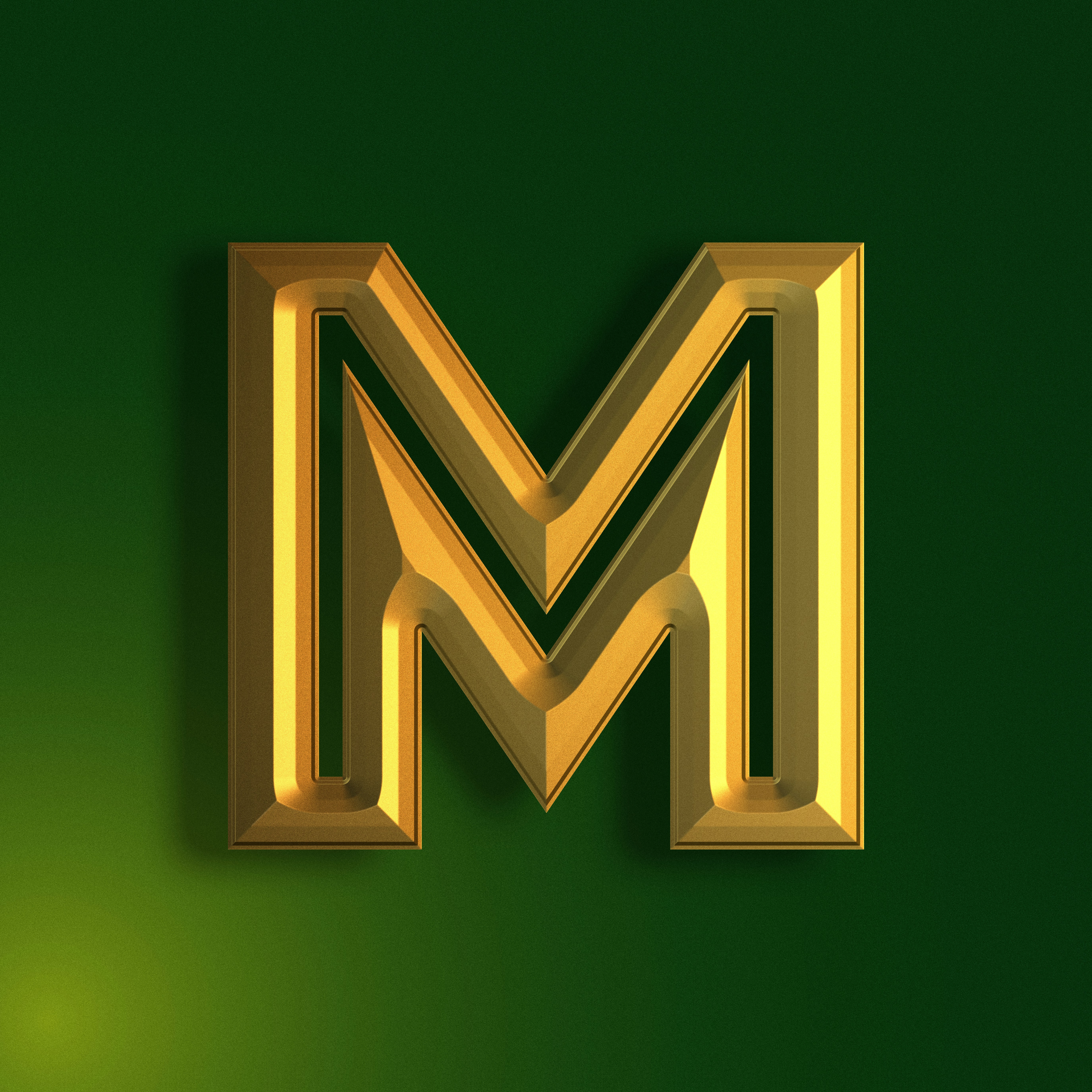 3D Rendered Golden Texture Letter series