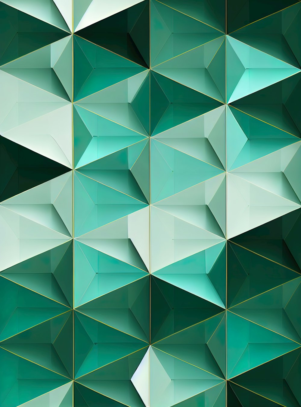 a close up of a green and white cube
