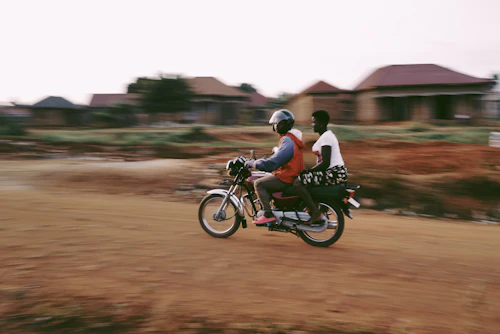 Rider handing over delivery package
