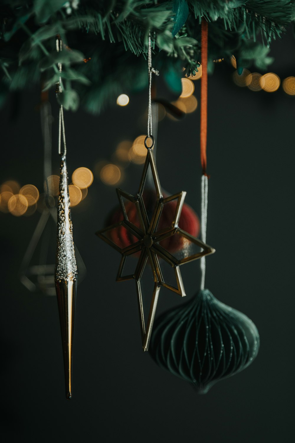 a christmas tree with ornaments