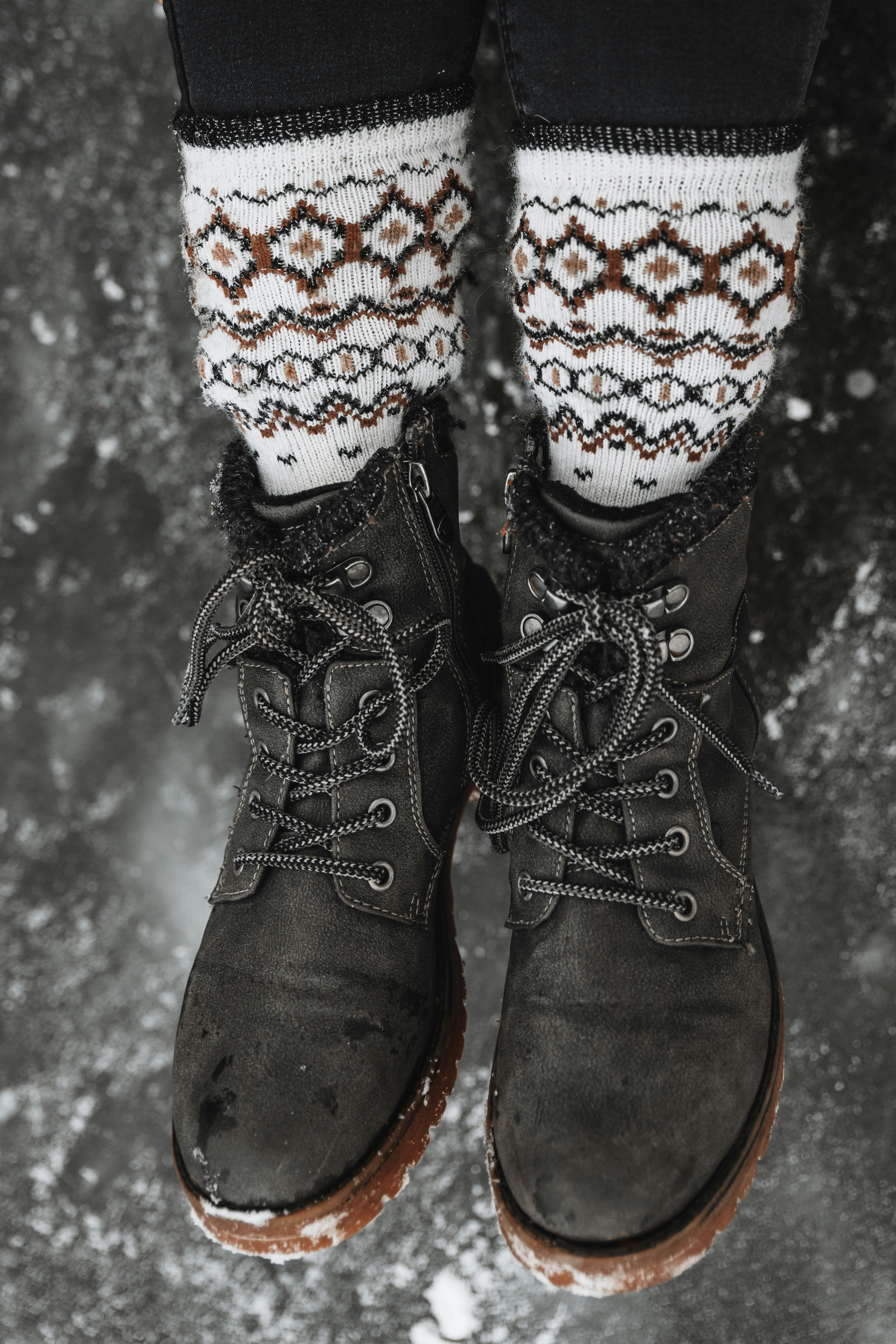 a pair of black boots