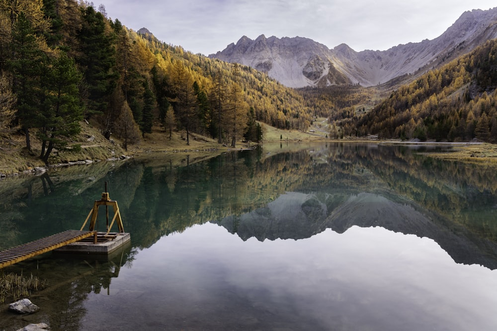 a dock on a lake