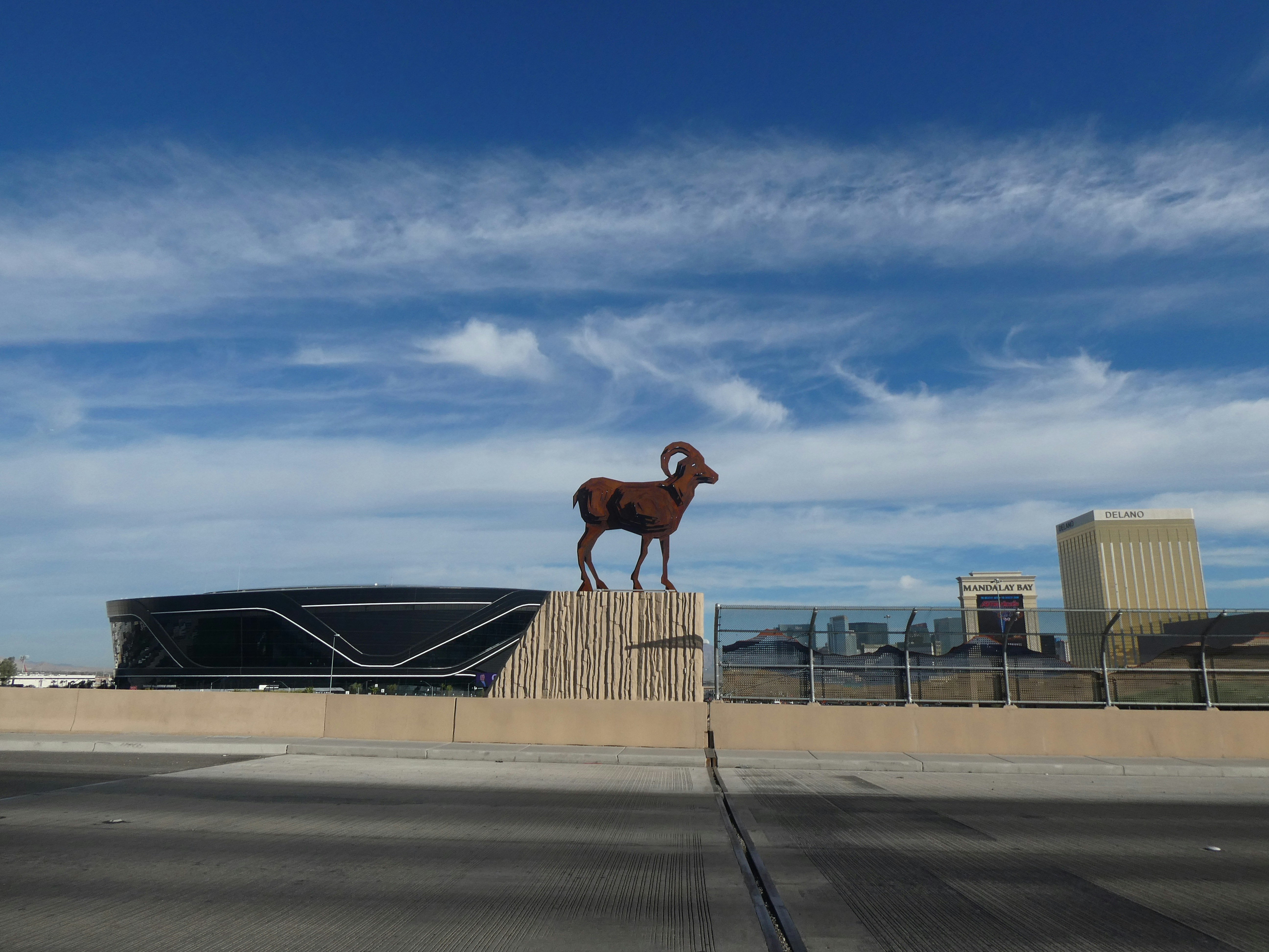 a dog standing on a concrete ledge