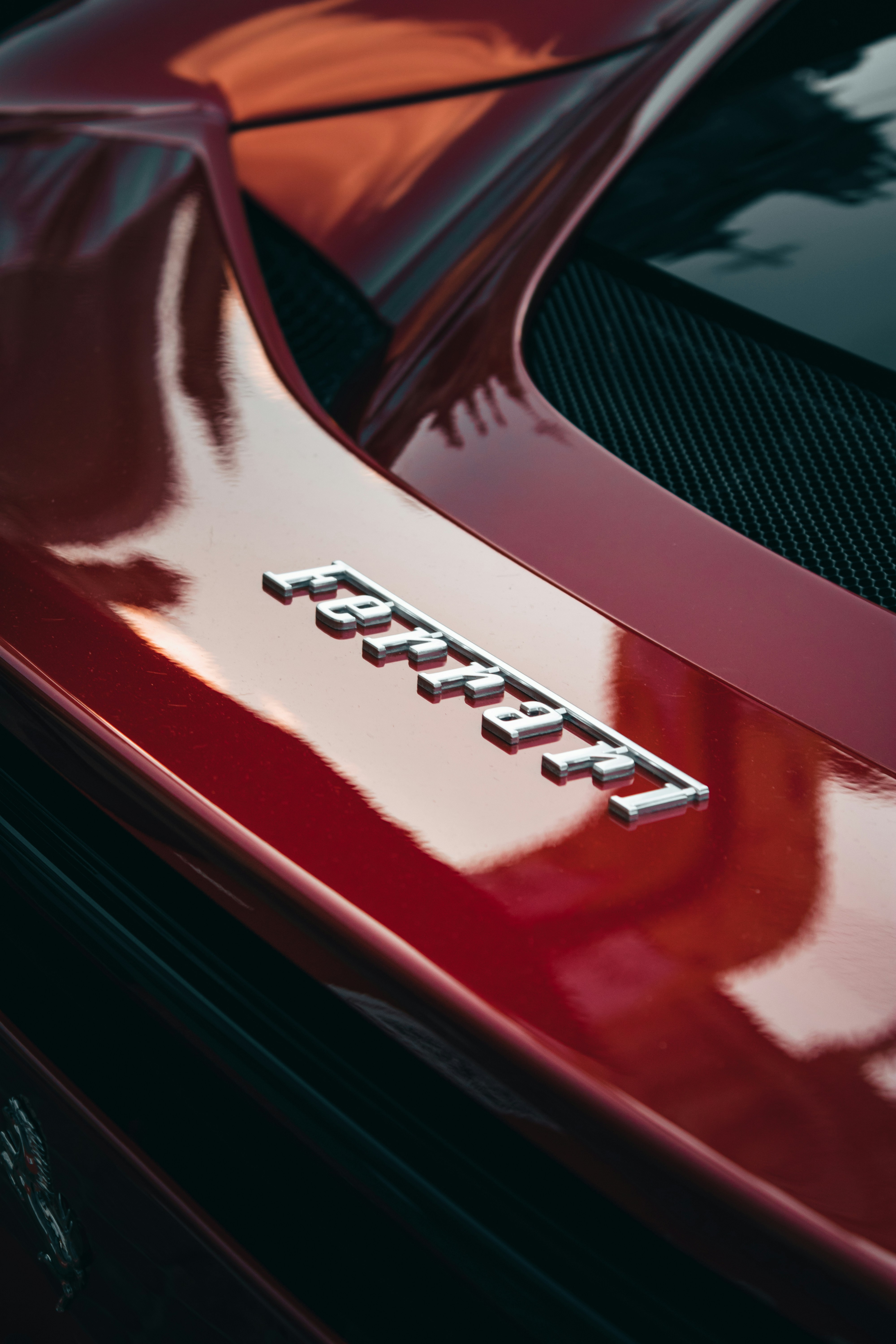 a close up of a car's logo