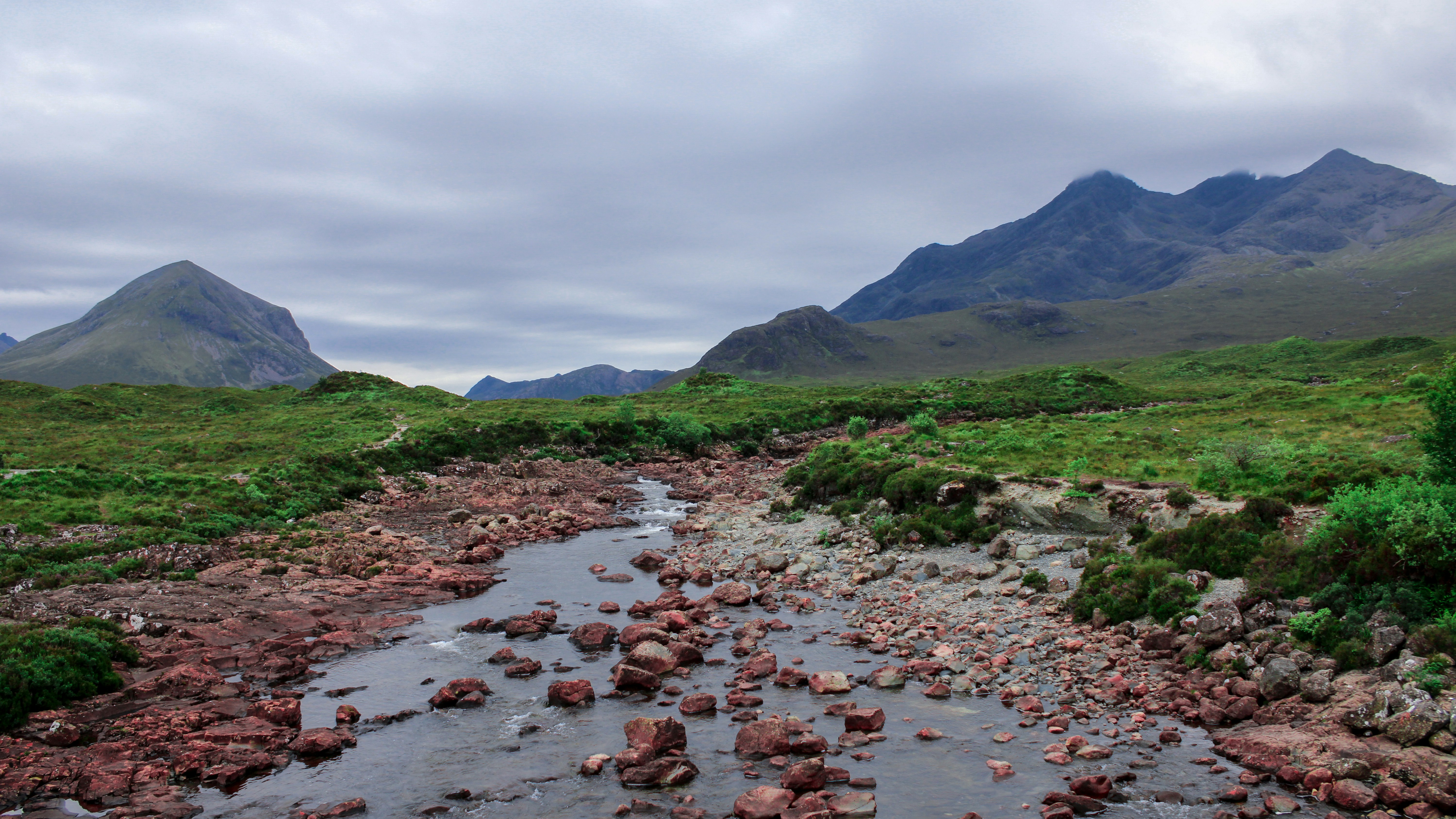 Sligachan river and Cuillin Hills viewd from Sligachan bridge