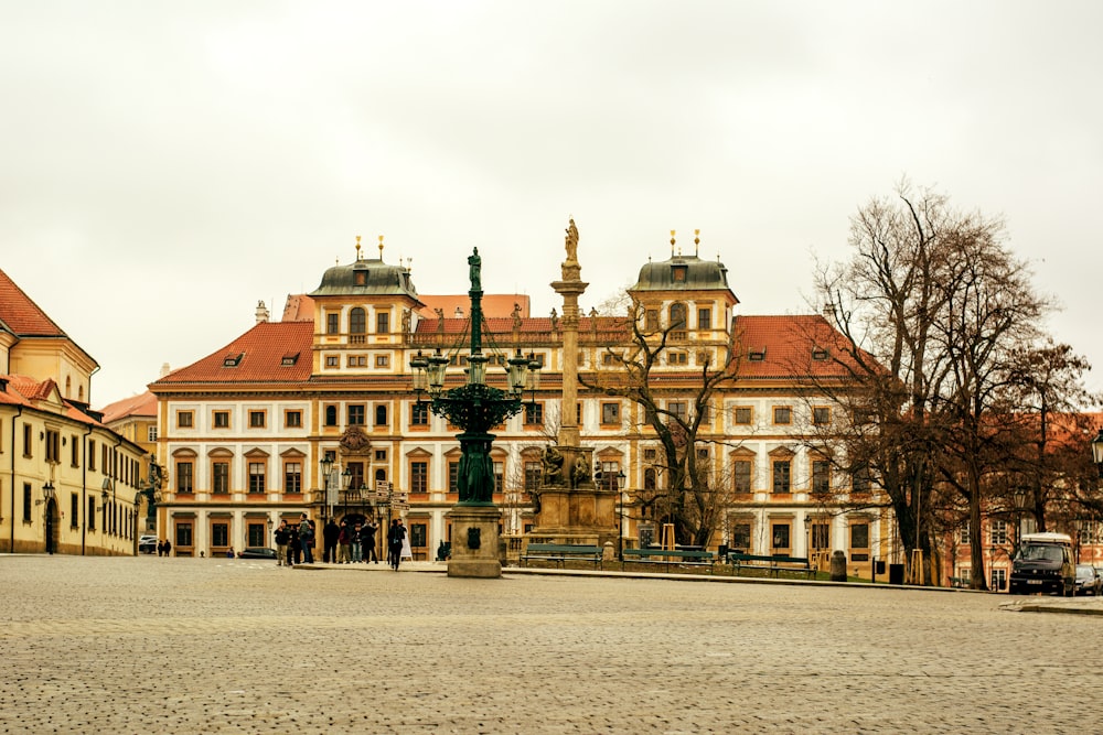 a large building with a courtyard