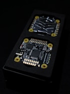 a black and gold calculator