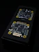 a black and gold calculator
