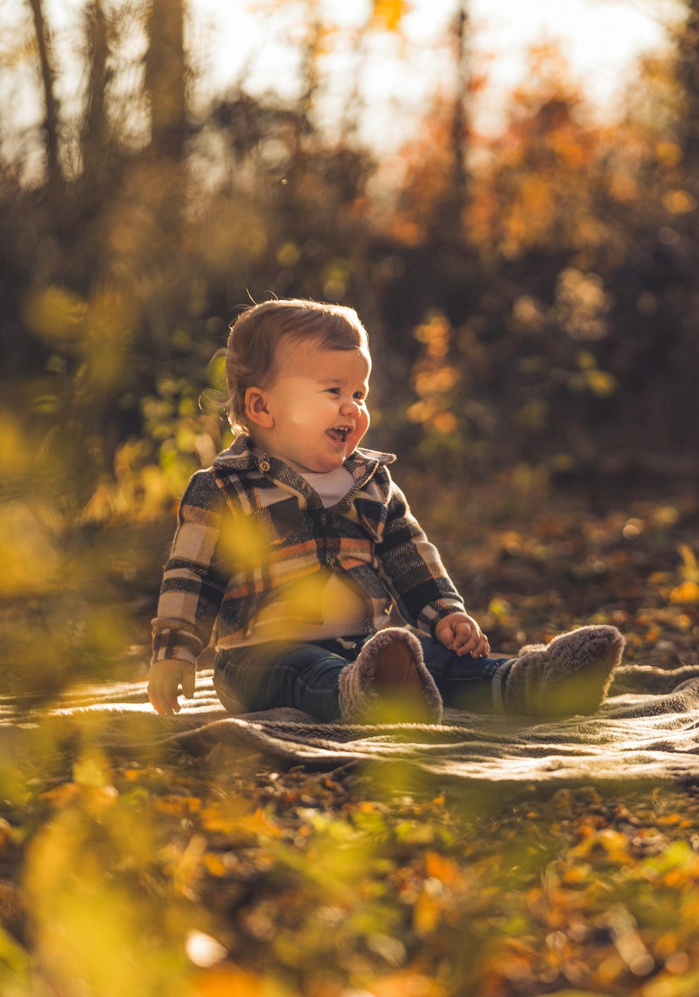 a baby sitting in a pond