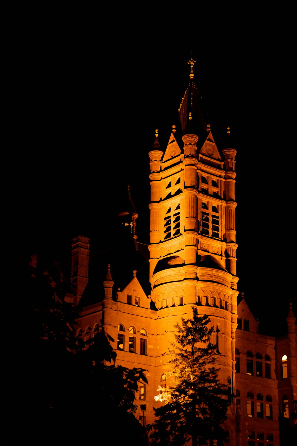 a large building with a tower