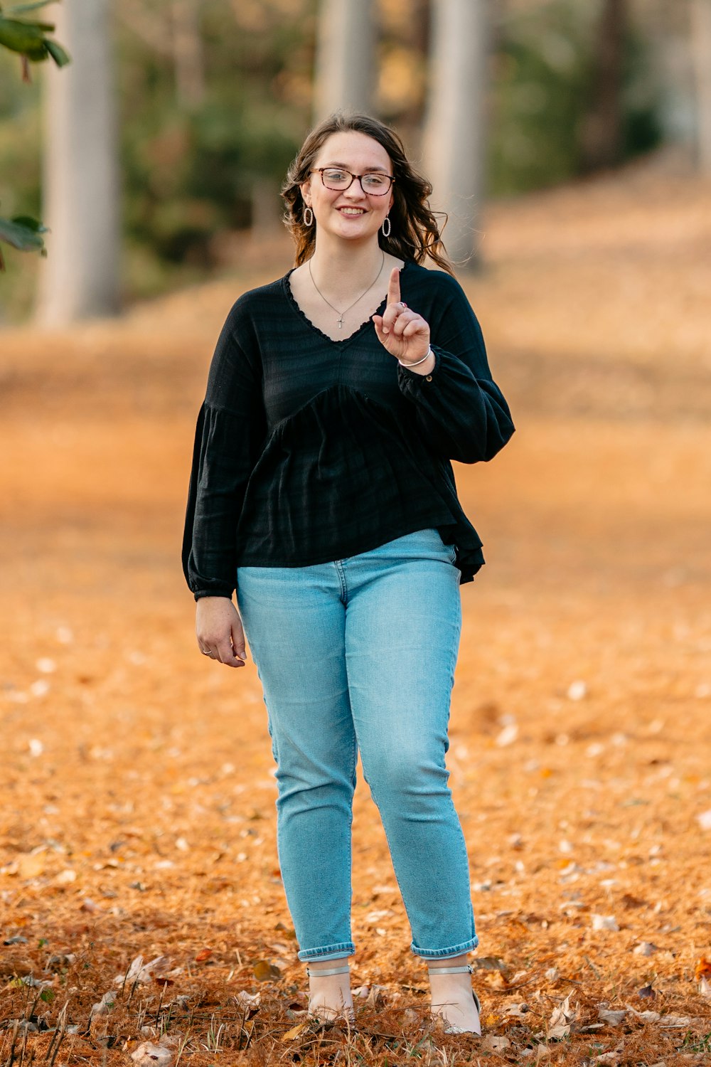 a woman standing outside