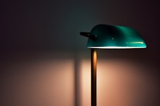 a green lamp shade