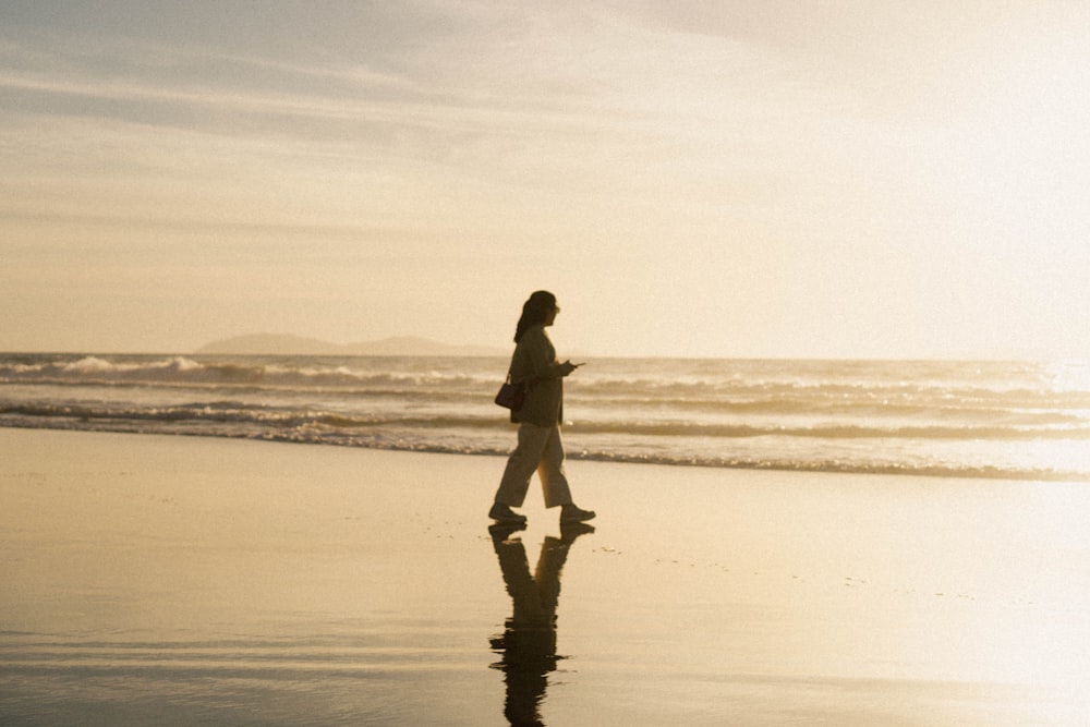 a person standing on a beach