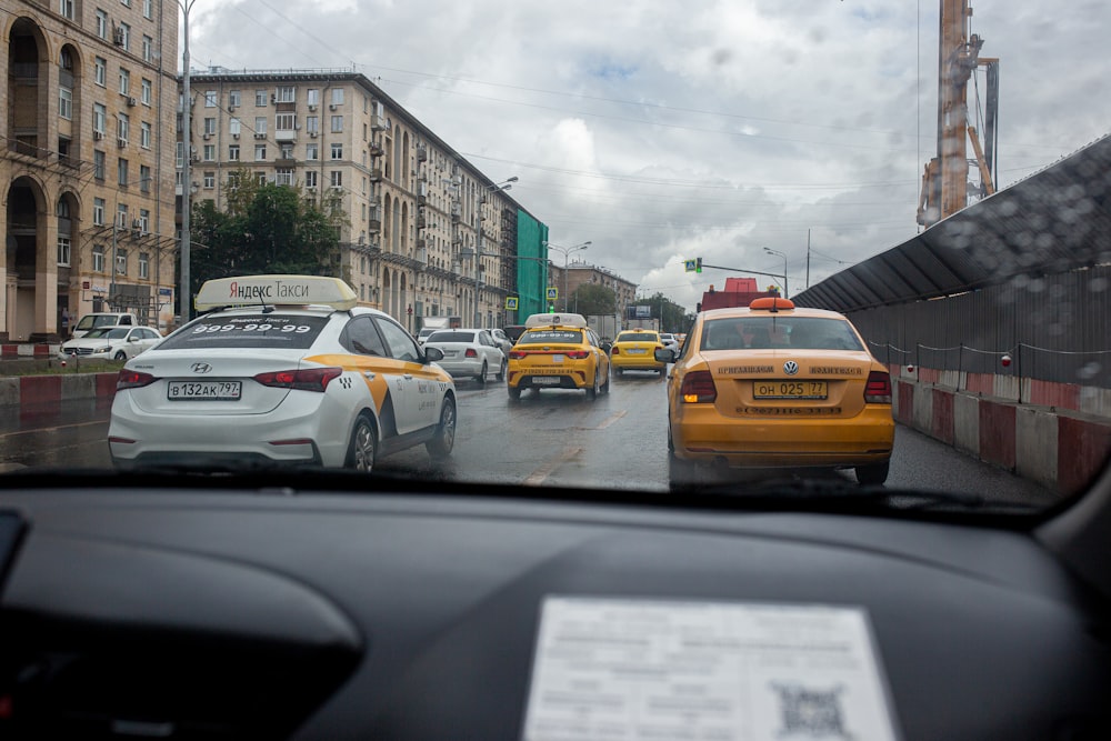 a group of cars on a road