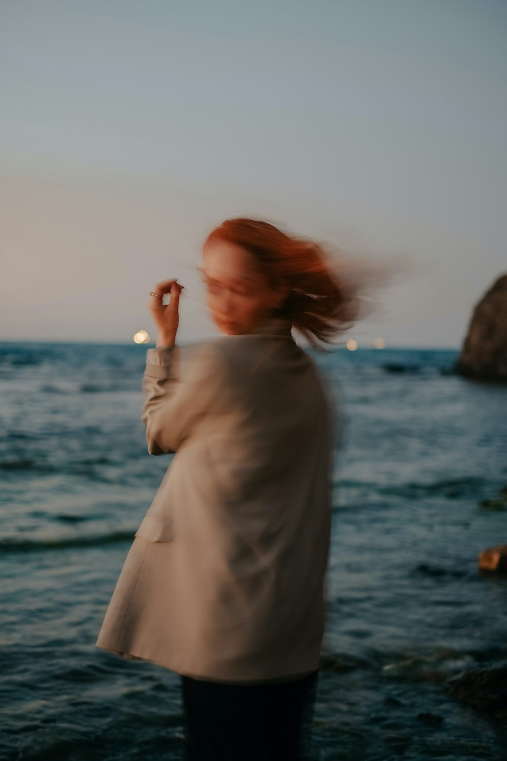 a person standing on a beach