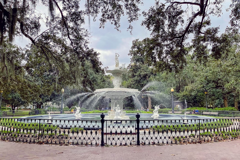 a fountain with water in it