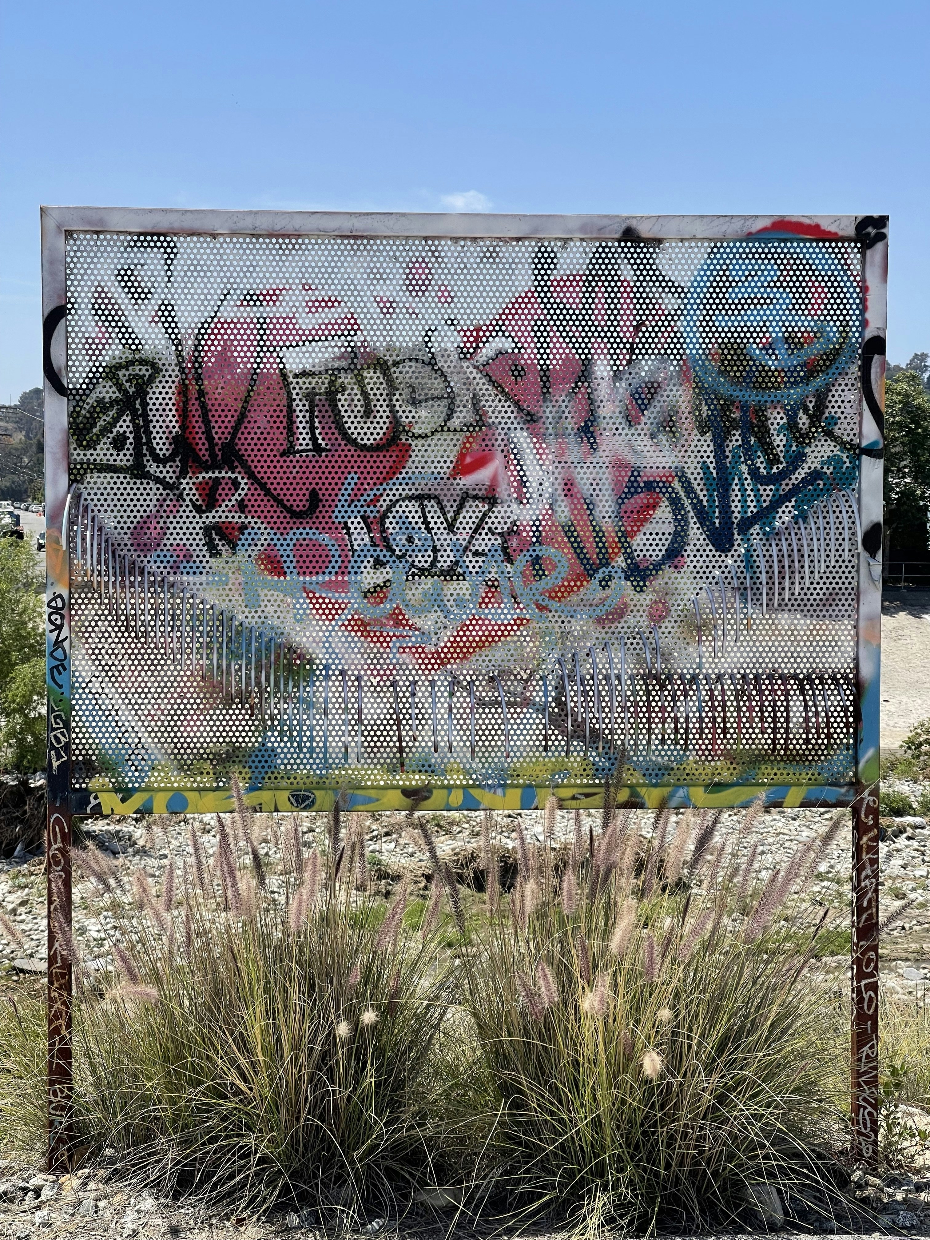 a graffiti covered wall