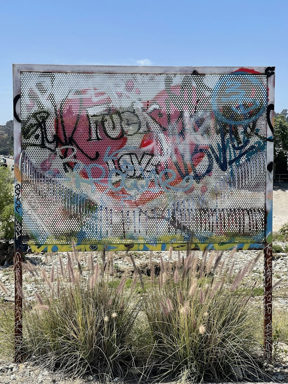 a graffiti covered wall