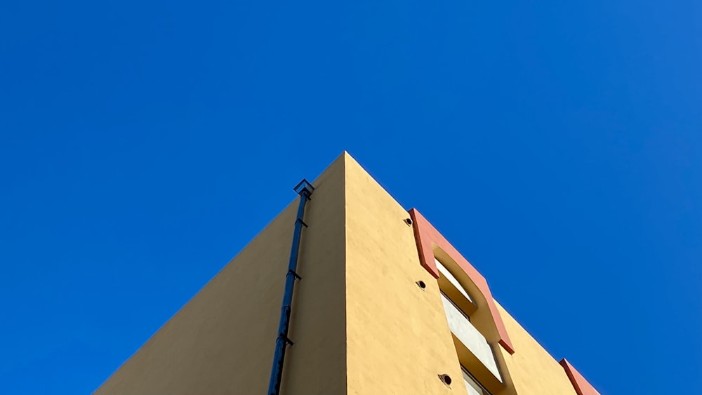 a building with a blue sky