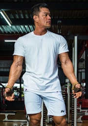 a man in a white shirt