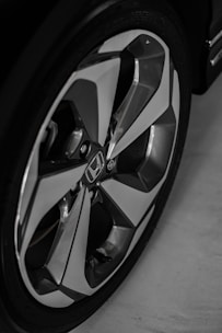 a close up of a car tire