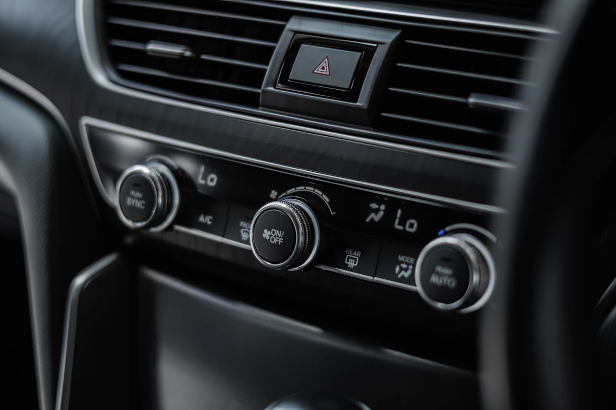 Detailed view of a contemporary car cabin