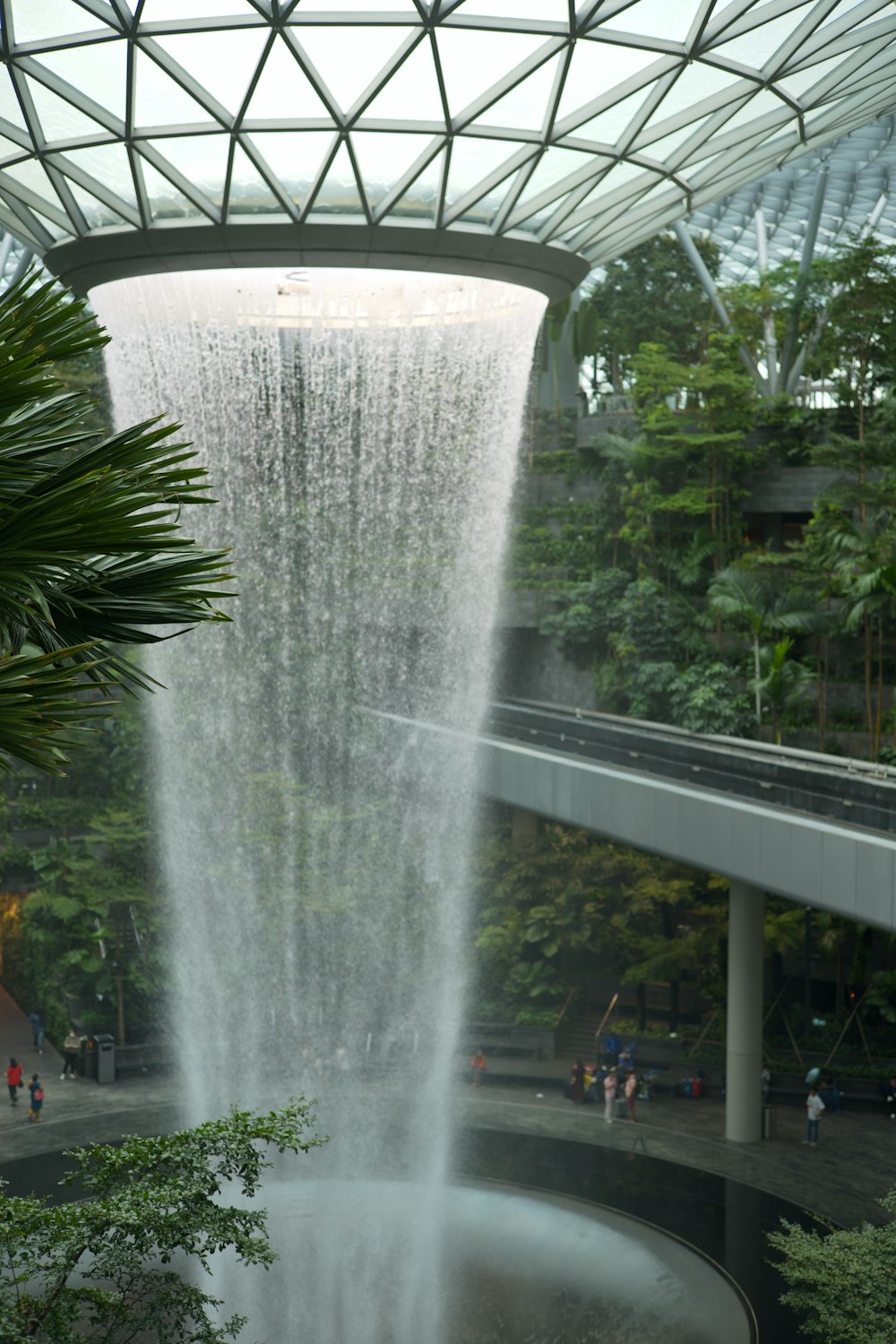 a water fountain in a building