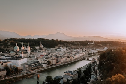 a city with a river running through it