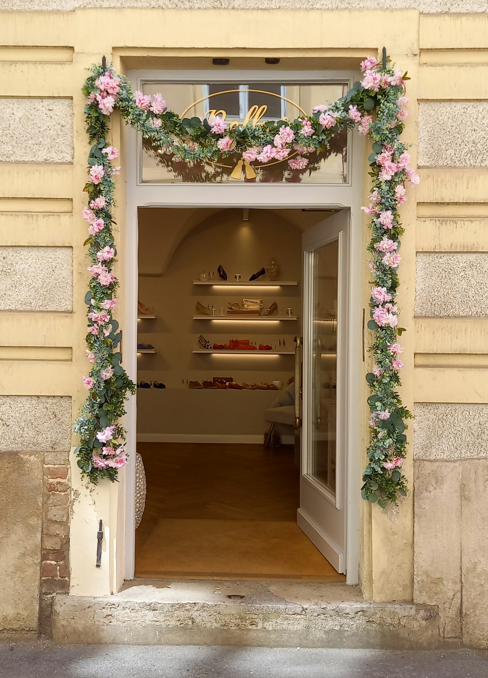 a door with flowers on it