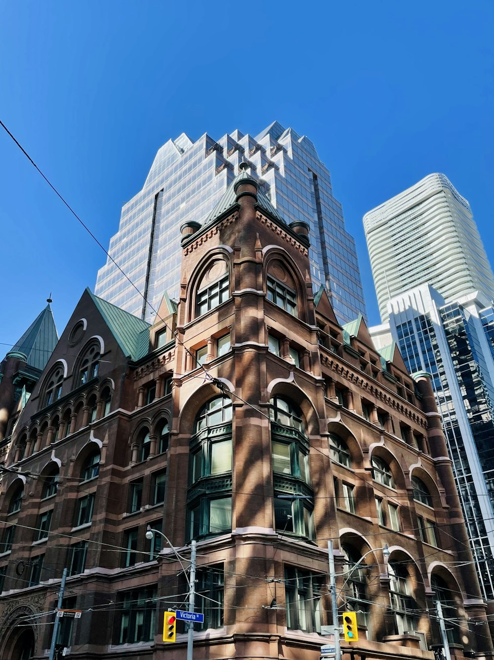 a large building with a tall glass tower