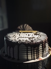 a white and black cake