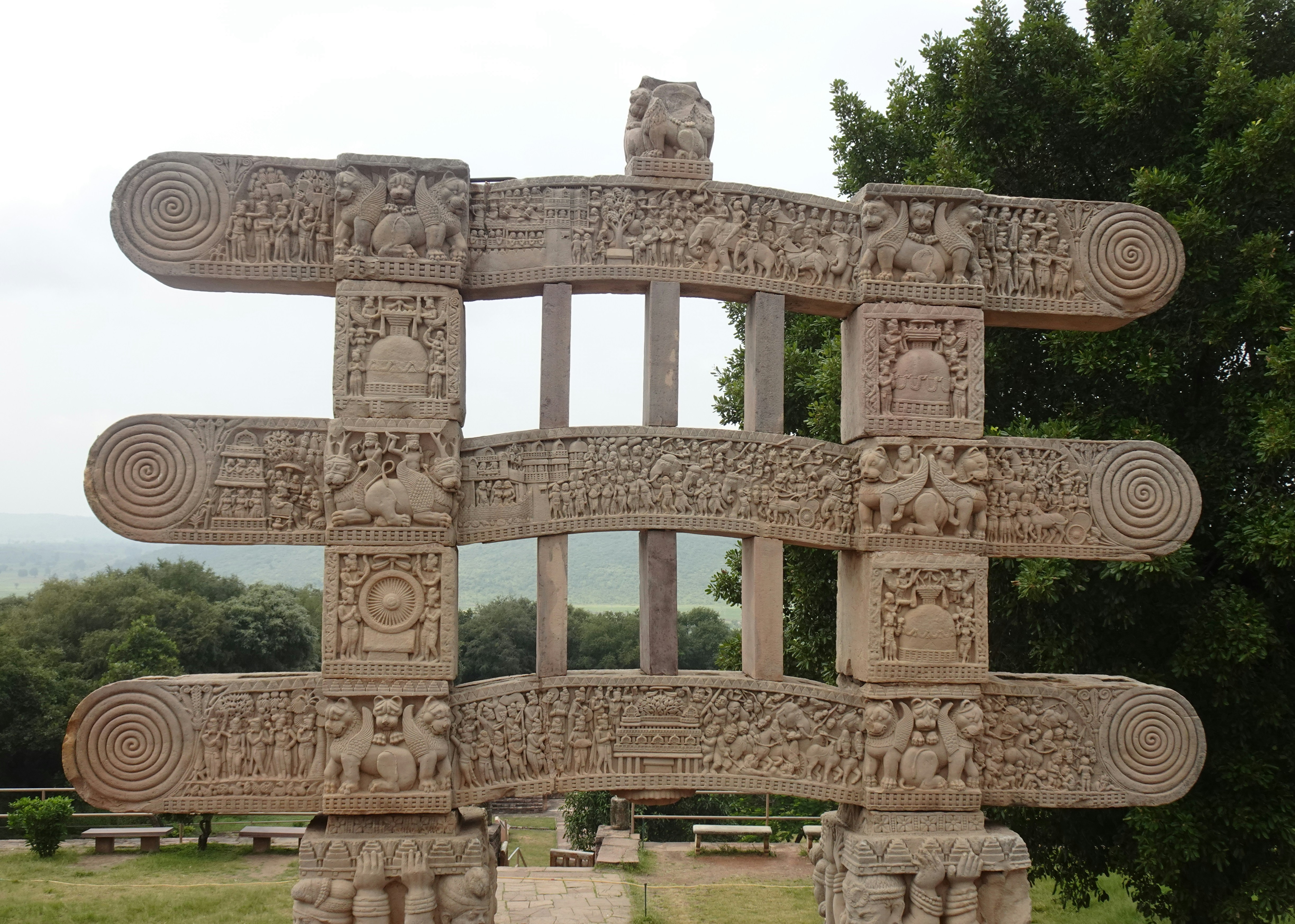 a stone structure with carvings