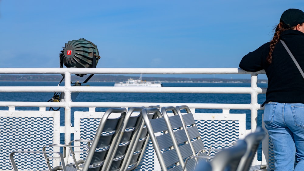 a person standing on a boat