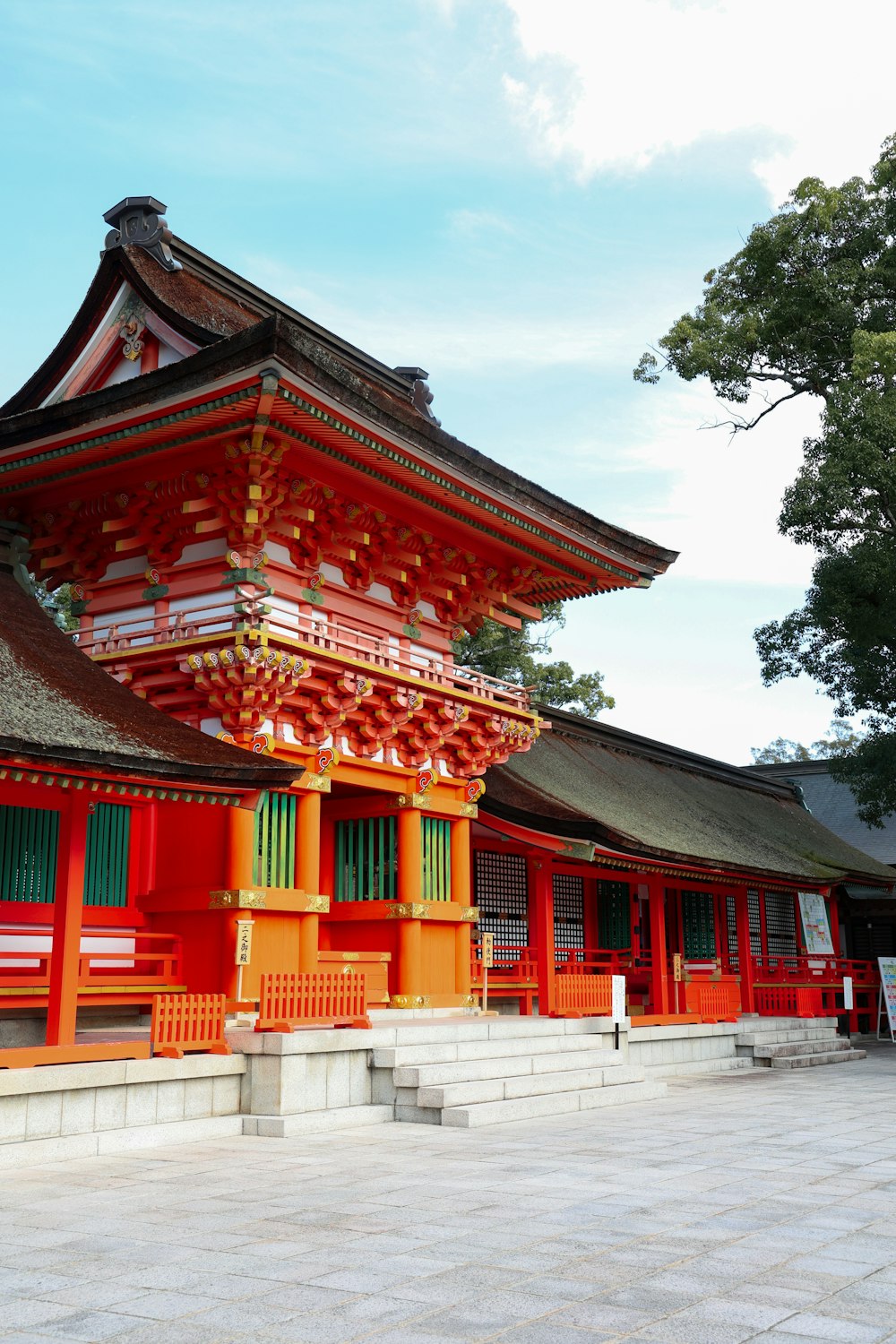 a building with a red roof