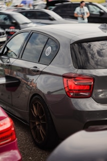 A showcase of tinted windows on a stylish car.