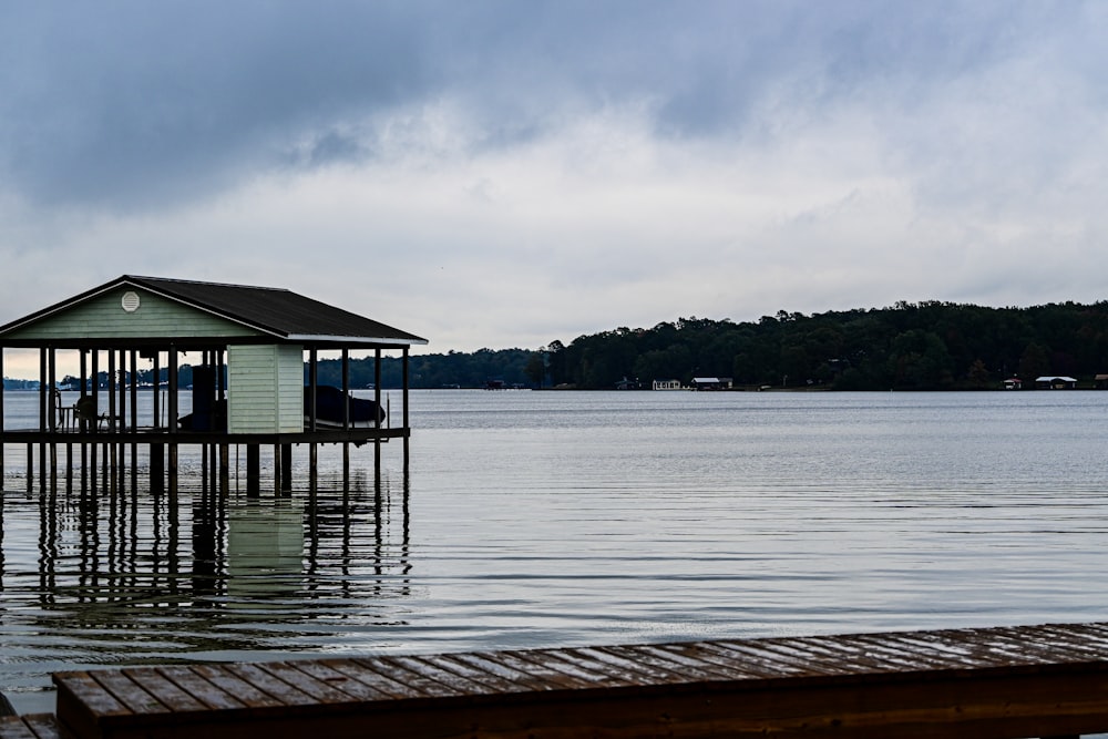 a dock on a lake