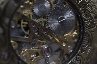 a close up of a gears