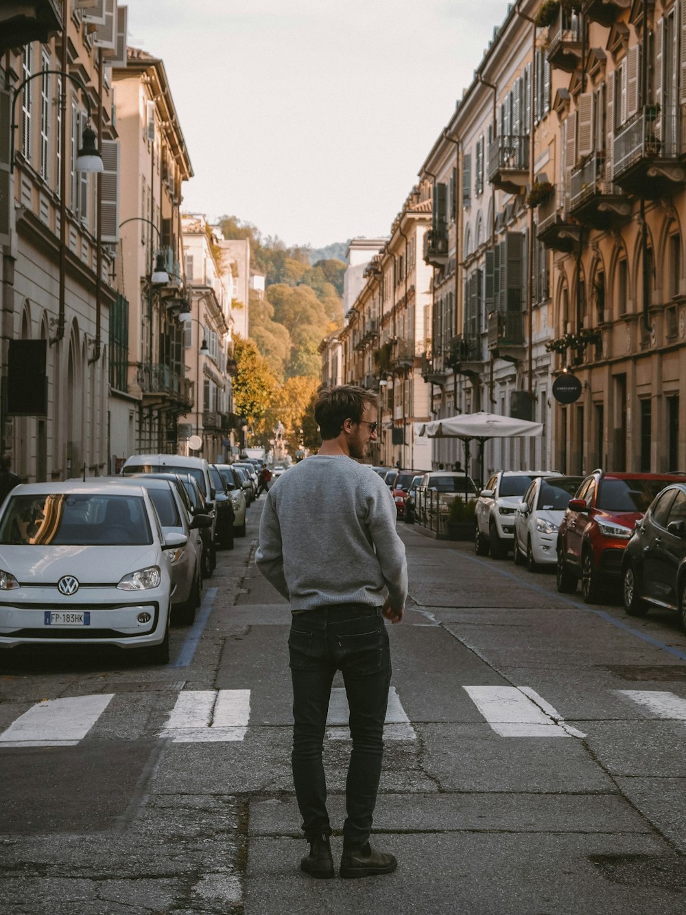 a man standing in a street